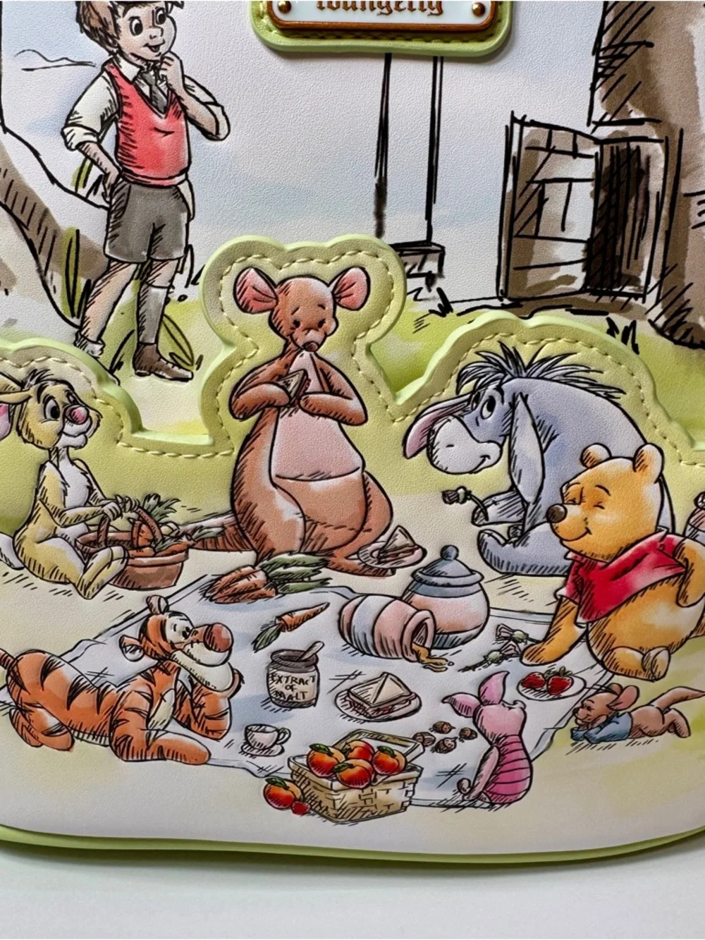 NWT. Disney Parks Winnie the Pooh and Friends Picnic Fun Loungefly Mini Backpack - Picture 7 of 16